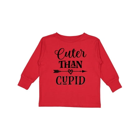 

Inktastic Valentines Day Cuter Than Cupid Gift Toddler Boy or Toddler Girl Long Sleeve T-Shirt