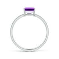 thumbnail image 2 of ANGARA Natural 0.55 Ct. Amethyst with Diamond Solitaire Ring in 14K White Gold for Women (Ring Size: 4.5), 2 of 8