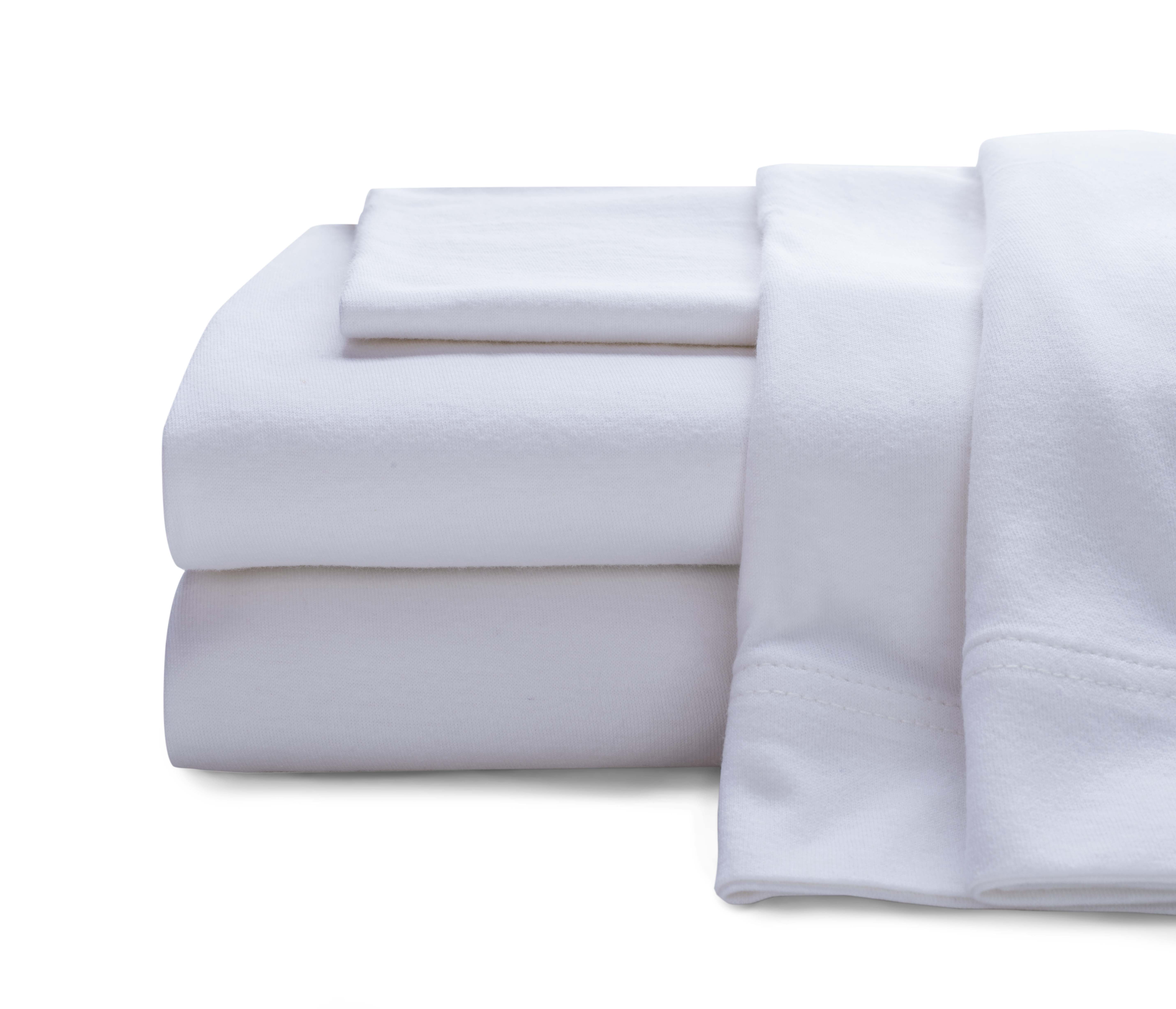 Baltic Linen Set Lenzuola Jersey Di Cotone – Bianco – Morbido Come Una T-Shirt – Tasche Profonde