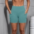 thumbnail image 6 of Mifsaly Womens High Waisted Biker Shorts Tummy Control Yoga Shorts with Pockets Athletic Compression Workout Running Gym Cycling Exercise Clothes Blue,XL, 6 of 7