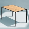thumbnail image 1 of Homy Casa Modern Dining Table with Sturdy Metal Frame – Rectangular Desk Study Table for 4 Person, Walnut, 1 of 5