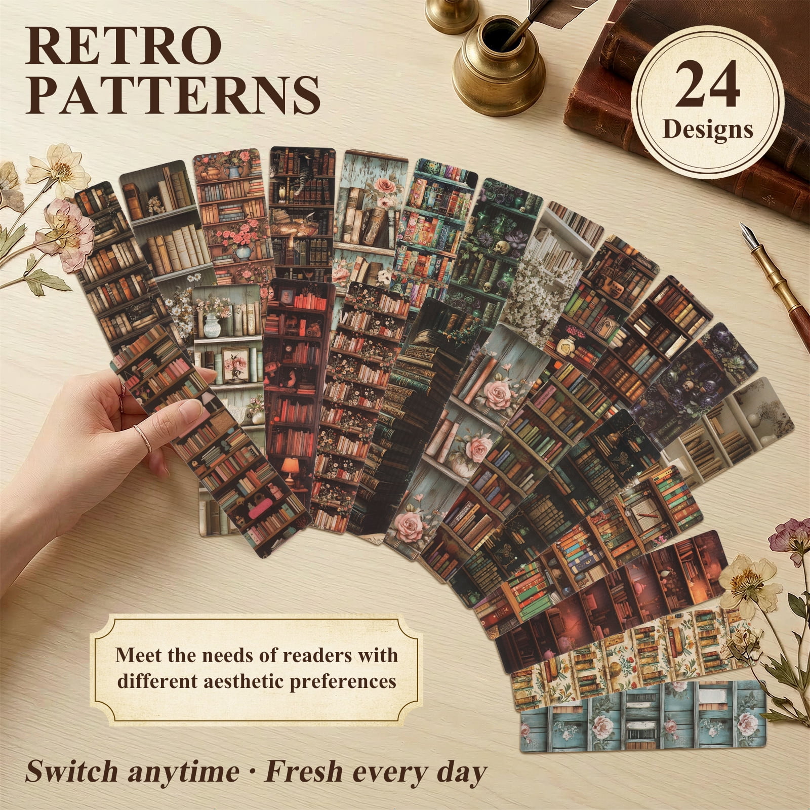 240 Pcs Love to Read Bookmarks Gift Bulk Retro Reading Reward Bookmarks Book Club Gift Reading Tracker for Classroom Teacher Student Prizes Book Week Sunday School Library Incentives