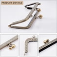 thumbnail image 5 of 4 Pack Metal Purse Frame Kiss Clasp Lock 20cm/7.8inch Squared Bag Clutch Frame, 5 of 9