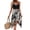 Black, variant on Women's Lace Patchwork Printed V Neck Dress Sheer Overlay 100% Polyester Fabric Elegant Party Ready Evening Wear