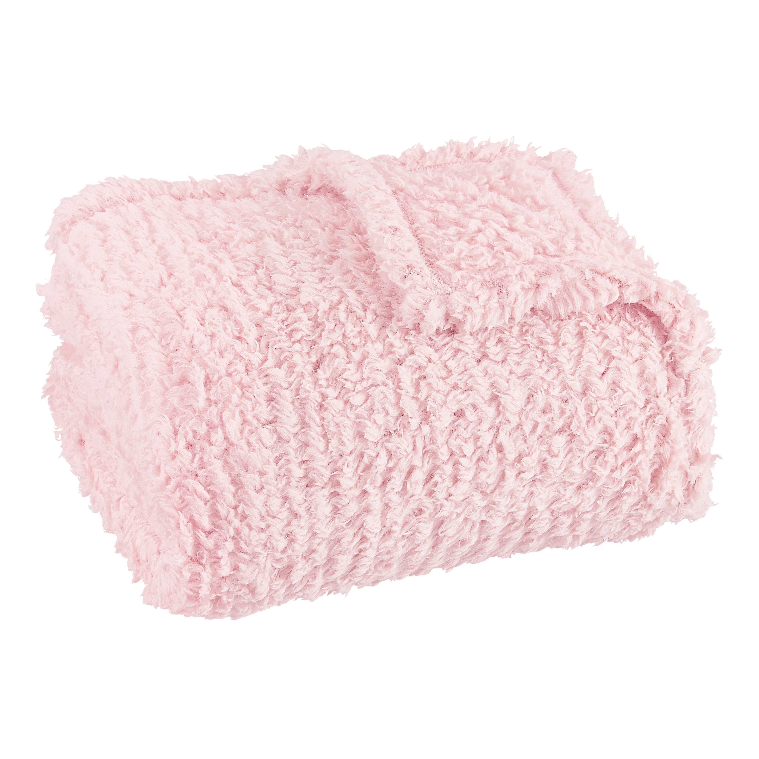 Mainstays Sherpa Throw Blanket, 50" X 60", Light Pink - image 3 of 5