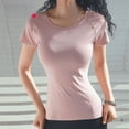 thumbnail image 2 of Camiseta deportiva para mujer, sexy, bonita espalda, ropa de fitness, secado rápido, para correr, entrenamiento, camiseta de manga corta para yoga para verano, 2 of 4