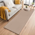 thumbnail image 2 of Beige Solid Color Area Rugs Collection 2'x6', Aesthetics Contemporary Luxury Non Slip Indoor Rectangle Throw Runner Rug Floor Mat Carpet for Living Room Dining Table Bedroom Nursery, 2 of 9