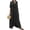 Black, variant on Chouyatou Women's Casual Long Sleeve Maxi Shirt Dress Loose Fit Cotton Button Down Swing Long Dress