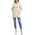 thumbnail image 2 of Women's Long Sleeves Peacoat Double Breasted Button Outerwear Winter Coat XL Beige, 2 of 6