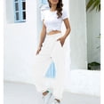thumbnail image 3 of Pantalón de color puro, pantalones largos elásticos para mujer, pantalones largos para mujer, pantalones para mujer, rendimiento confiable, 3 of 6