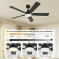 thumbnail image 5 of Ceiling Fans with Lights, 52 Inch Low Profile Flush Mount Ceiling Fan with Light and Remote Control, DC Reversible Motor, Noiseless, Dimmable,Black 6 Speeds Ceiling Fan for Bedroom, 5 of 8