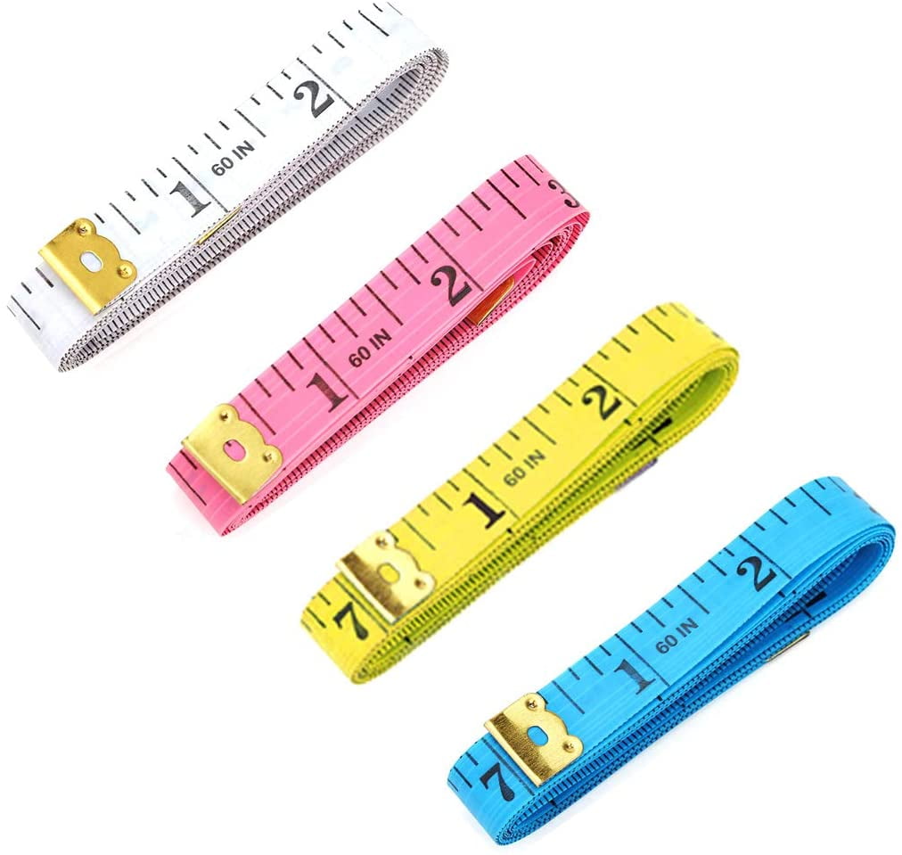 60 Inches&120 Inches Soft Cloth Measuring Tape Weight Loss Medical Body Measurement Sewing Tailor Craft Vinyl Ruler Has Centimetre Scale on Reverse Side White,Yellow 2 Pack Tape Measure