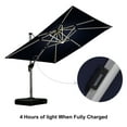 thumbnail image 5 of PURPLE LEAF 9FT Deluxe Square Solar Powered LED Patio Umbrella with Base, Large Offset Cantilever Umbrella with 360° Rotation, Navy Blue, 5 of 15