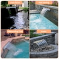 thumbnail image 3 of Stainless Steel Outdoor Fountain – Wall-Mounted Waterfall with 7-Color LED Lights (48 Inches, Silver, 1-Pack), Remote Control, Rust-Resistant Design for Pool, Pond, Garden, Patio or Spa Decor, 3 of 8