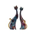 thumbnail image 2 of Estatuilla de gato de 2 piezas, estatua de Animal, adorno de artesanía de mesa coleccionable colorido de resina para decoración moderna del hogar, Estilo B Soledad Estatuilla de gato, 2 of 10