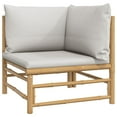 thumbnail image 3 of vidaXL 6 Piece Garden Lounge Set with Light Grey Cushions Bamboo, 3 of 5