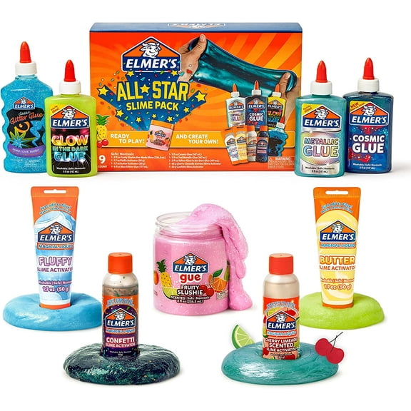 Elmer's All Star Slime Kits Multicolor Metal, 9 Piece