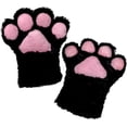 thumbnail image 3 of Guantes de piel sintética para gatos, manoplas para Cosplay, animales esponjosos, traje de piel de gato, patas, garras, guantes, accesorios de disfraz para adultos (negro), 3 of 5