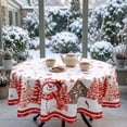 thumbnail image 6 of Tyidzon Christmas Round Tablecloth Snowman Tree Print Waterproof Holiday Cover for Dinner Party, Xmas Home Kitchen Table Decor, 60 inch, 6 of 7