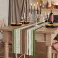 thumbnail image 2 of Sage Green Table Runner 108 Inches Long,Farmhouse Wood Grain Vintage Brown Striped Cotton Linen Table Runners Dresser Scarves,Decorative Tabletop Scarf Furniture Cover for Home Dinner Party 13"x108", 2 of 8