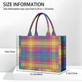 thumbnail image 3 of Large Capacity Tote Bag,Multi Color Plaid Checkered Pattern Handbag Fashion Luxury Tote Bag,15.7"x13"x 5.1" Inches,Laptop Compatible, 3 of 6