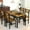 Country Brown, variant on Baxluxe 4-person dining table set, farmhouse-style wooden kitchen dining table and chair set, farmhouse 5-piece dining table set with storage rack, small kitchen dining table set, rustic brown.