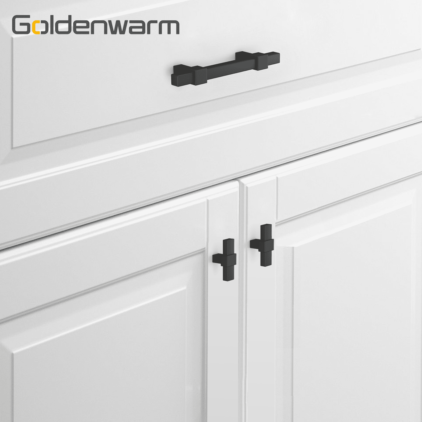 Goldenwarm 30 Pack Kitchen Cabinet Knobs Matte Black Single Hole Cabinet Hardware 50mm/2in