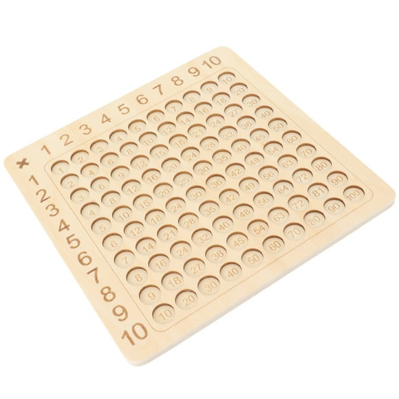Multiplication Board Game, Wooden Educational Math Board Math Manipulatives Toy For Toddlers Kids Over 3 Years Old, Multiplication Chart For Learning Teaching Playing, Relieve