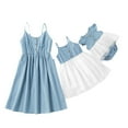 thumbnail image 1 of Matching Mommy and Daughter  Vest Dress Italian Strap Pocket Button Dress Outfits, 1 of 7