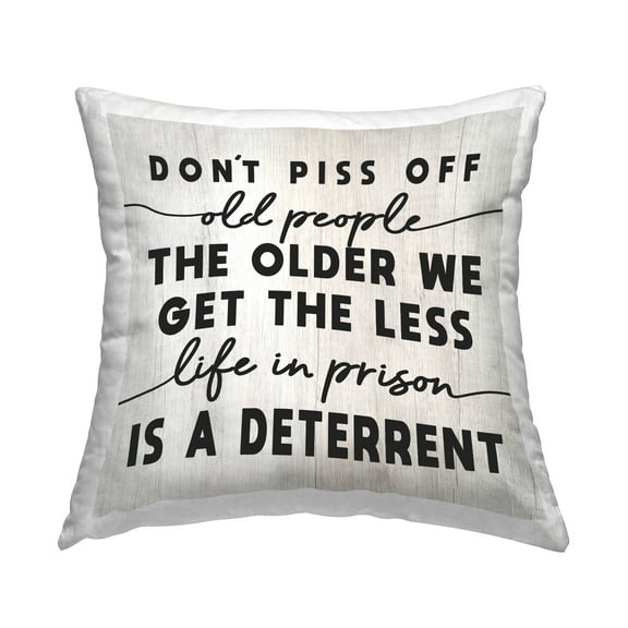 Stupell Industries Older We Get Humorous Typography Phrase Design by Daphne Polselli Throw Pillow