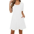 thumbnail image 2 of Liquidation d'Économies d'Été! Robe Aguichant à Manches Courtes pour Femmes, Mode Décontractée à Col Rond avec Imprimé d'Été, Robe Imprimée Tendance pour Sorties de Jour Ou Fêtes Décontractées Liquidation Ventes Aujourd'hui Aubaines Prime, 2 of 9