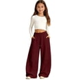 thumbnail image 5 of UAYOTSE Girls Sweatpants Baggy Barrel Pants Wide Leg Open Bottom Casual Sweat Pants with Pockets 5 15 Years,Sizes 6-7 Years, 5 of 6