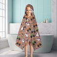 thumbnail image 6 of Brown Monster Cartoon Trucks Unicorn Pattern Hooded Bath Towel，50"x30" for Ages 3 To 12 Kids, Quick Dry Lightweight Soft Microfiber Hood Beach Towel Cover Up for Kids, 6 of 7