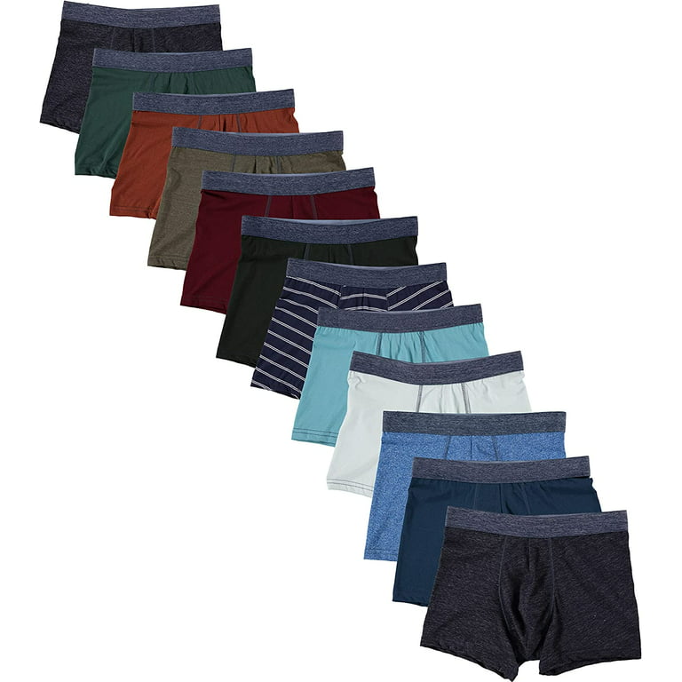 BILLIONHATS 36 Pack Of Mens 100% Cotton Boxer Briefs Underwear, Great for  Homeless Shelters Donations, Bulk, Assorted Dark Colors