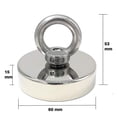 thumbnail image 4 of Super Strong Neodymium Magnet 120 Kg - Strong Magnets - Ideal For Magnetic Fishing - 60 Mm With Neodymium Eyelet, 4 of 4
