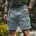 thumbnail image 2 of hotojiny Cargo Shorts for Men Corduroy Loose Fit Pull on Shorts Vintage Straight Leg Summer Hiking Shorts with Multi Pockets, 2 of 7