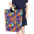thumbnail image 4 of Yayeee Freestanding Laundry Hamper with Handle Collapsible Large Storage Basket for Clothes, Colorful Leaves, 4 of 7