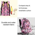 thumbnail image 4 of Waterproof School Backpack Set Fits 14" Laptop Backpack Daypack College School Bookbag with Lunch Box and Pencil Case (Geometric Printed，Purple), 4 of 8