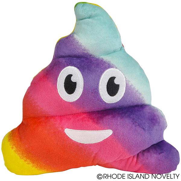 12 Emoji Rainbow Emoticon Poop Pillow Tie Dye Basic Smile Poop