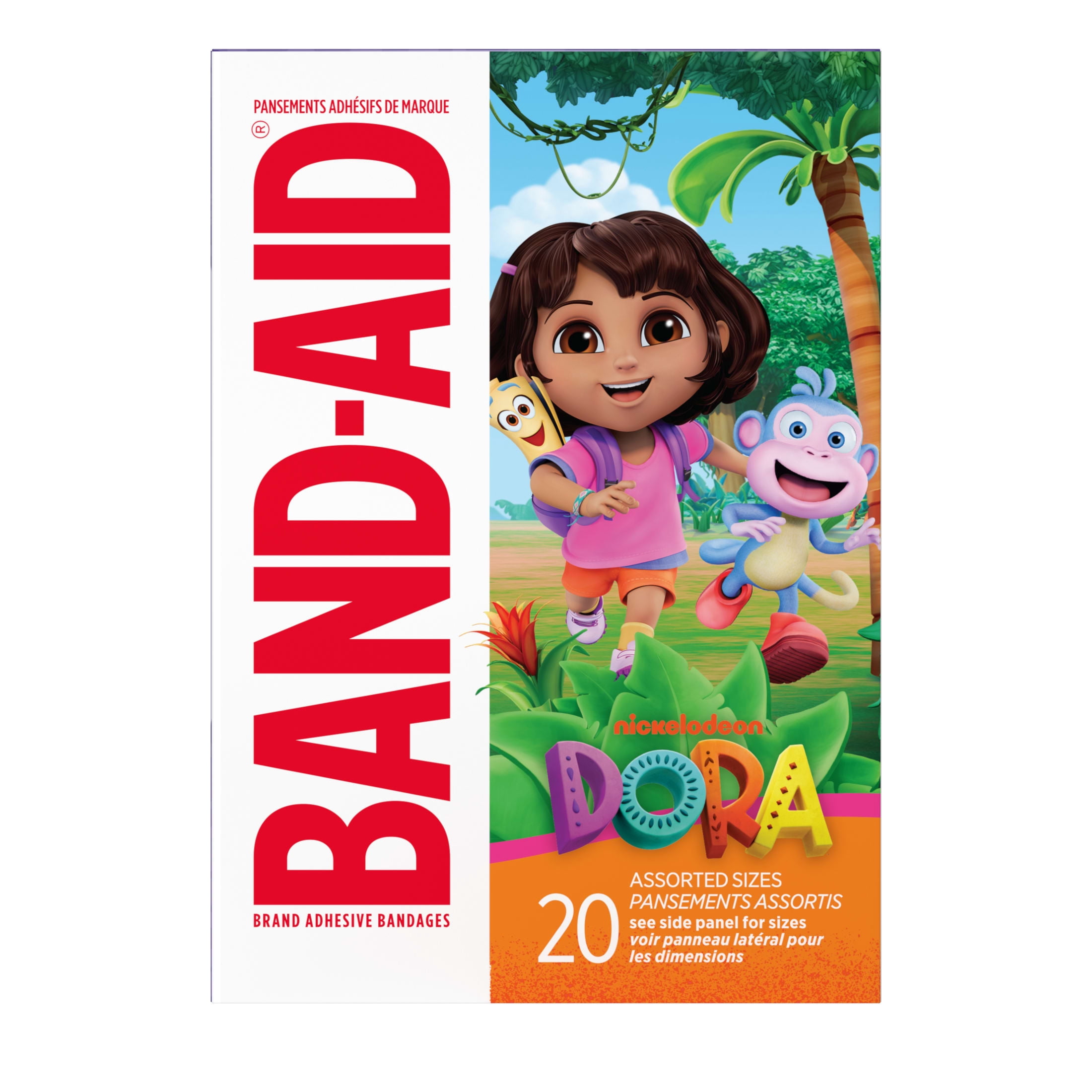 (3 pack) BAND-AID® Brand Bandages for Kids, Nickelodeon Dora, 20 Count