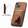 thumbnail image 2 of Dteck Case for iPhone 11,Shockproof Carbon Fibre Pattern Leather Case Card Slots Wallet Folding Bracket Stand Cover for iPhone 11,Brown, 2 of 7
