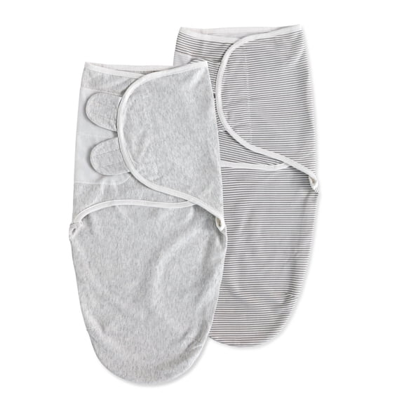 Egmao Baby Swaddle 100% Cotton Sleeping Bag Blankets for Newborn Infant Boys Girls 0-3 Months Unisex 2-Pack, Grey Stripe