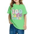 thumbnail image 1 of Fiudx Camiseta para Niños, Mezcla de Poliéster Suave, Cuello Redondo, Manga Corta, Cómoda, Informal, para Uso Diario, para Niños y Niñas, Diseño "100 Días de Clases", para Usar En Las Cuatro Estacion, 1 of 6