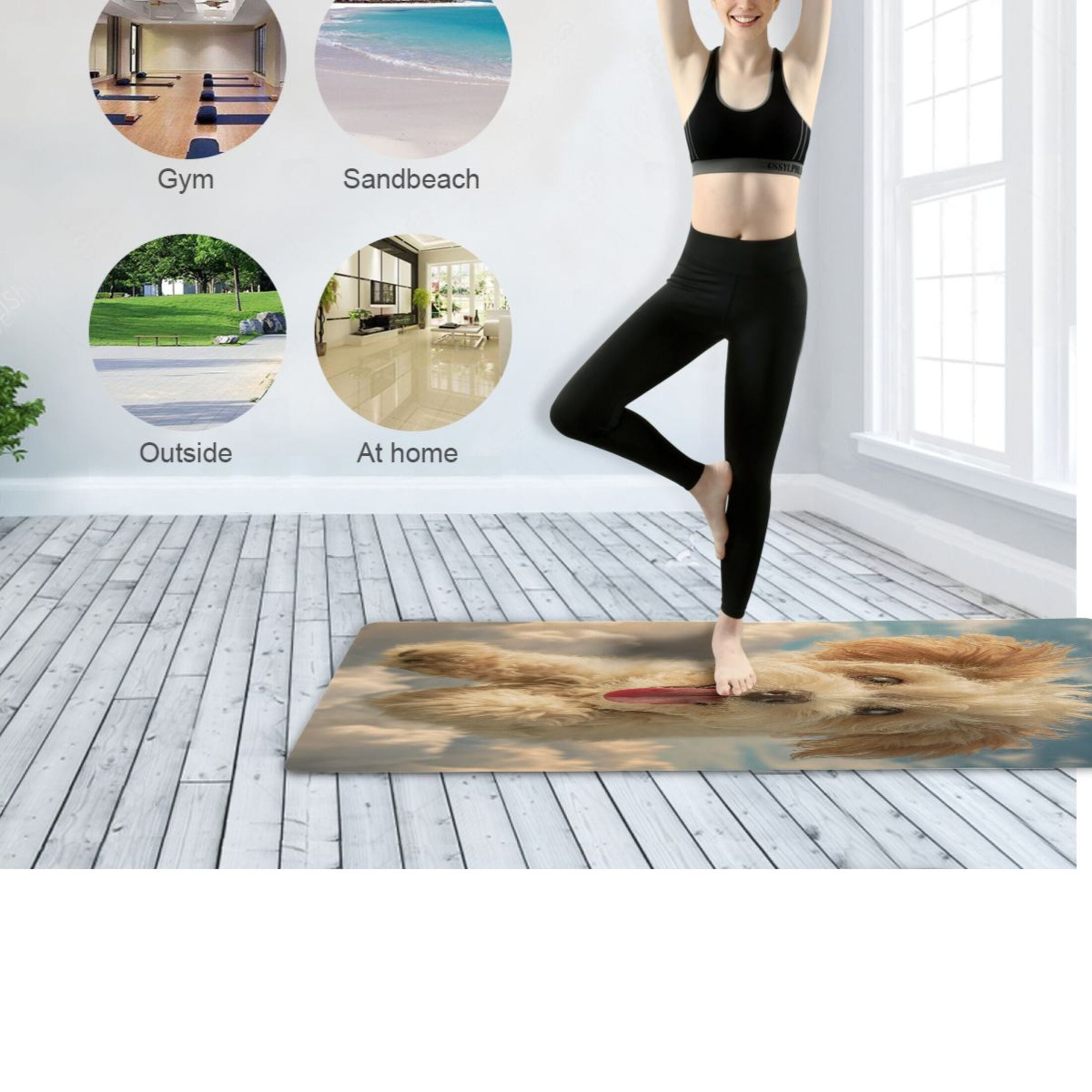 BZSMCE Yoga Mat Women Fitness Mat Fluffy Cloud Curly Pup Pattern