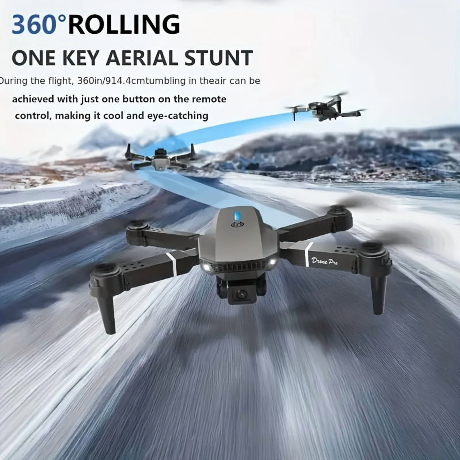 The E88 PRO Dual-camera Drone Features Stable Optical Flow, Is A Foldable Remote-controlled Drone, A Remote-controlled Drone Suitable for Beginners, And An Economical Indoor And Outdoor Aircraft
