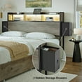thumbnail image 5 of GUNAITO Full Bed Frame with 2 Drawers Headboard Platform Bed Frame with LED Lights Charging Station Gray, 5 of 5