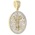 thumbnail image 2 of 10K Yellow Gold Baguette Diamond Men's Money Crown & Dollar Sign Pendant 1.46 CT, 2 of 6