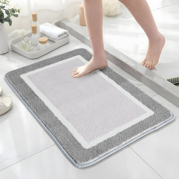 Onekawa Bathroom Rug,Soft Absorbent Bath Mat,Non Slip rugs for bathroom,Machine Washable,Applies to Bathroom Floor,Shower,Sink,16''x24''