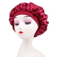 thumbnail image 2 of Silk Bonnet for Sleeping,Hair Wrap Satin Bonnets Shower Cap for Black Women Men, Elastic Wide Band Hair Bonnet Cap for Sleeping Curly Hair, 2 of 6