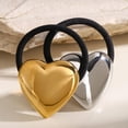 thumbnail image 2 of Stainless Steel Heart Hair Cuffs Hair Ties, 18K Gold Ponytail Hair Cuff Hairties No Damage, Women Glossy Ponytail Holders,Geometric Gold And Silver Hair Rope Accessories (Gold), 2 of 9